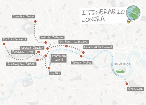 Mappa itinerario Londra